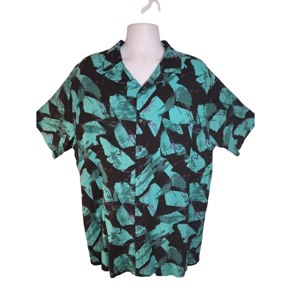 Mens Foundry 2XLT button up , Short Sleeve, comfort, 80's Vibe,‎ Beach Party (A)